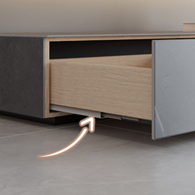 Stone Media Console Contemporary Gray TV Stand Console with Drawers Clearhalo 'furn' 'furn_tv_stands_entertainment_centers' 'Furniture' 'Living Room Furniture' 'TV Stands & Entertainment Centers' 'TV Stands & Media Storage Furniture' 'tv_stands_entertainment_centers' 7046557