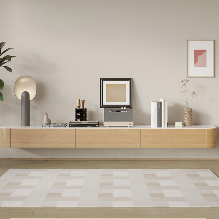 Contemporary Stone Media Console Wall Mounted White TV Console 94.5"L x 12"W x 8"H Clearhalo 'furn' 'furn_tv_stands_entertainment_centers' 'Furniture' 'Living Room Furniture' 'TV Stands & Entertainment Centers' 'TV Stands & Media Storage Furniture' 'tv_stands_entertainment_centers' 7046563