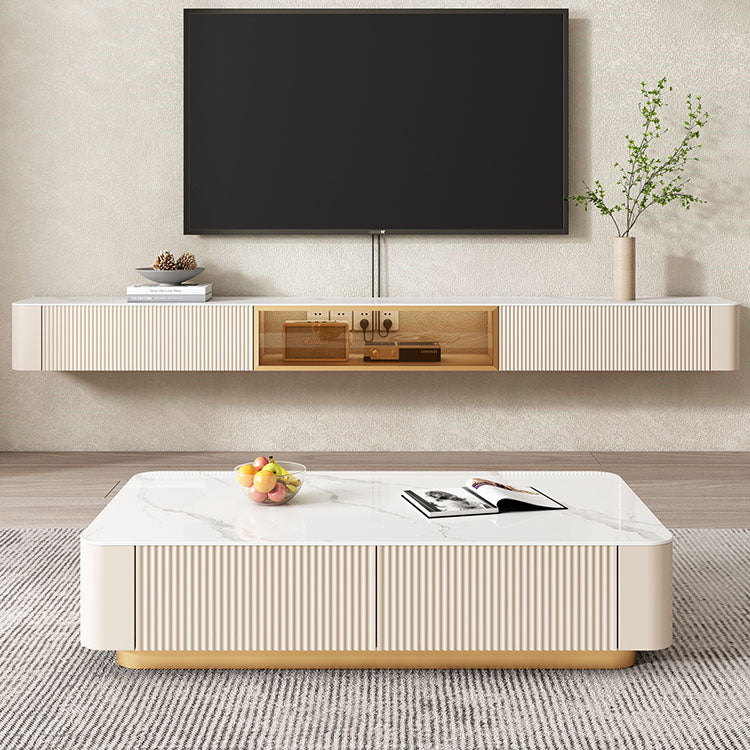 Console multimediale contemporanea Supporto multimediale per TV galleggiante per soggiorno