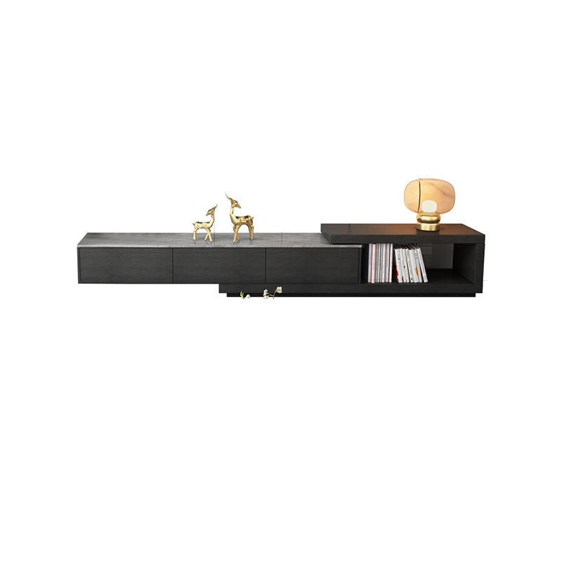 Open Storage Media Console Stone TV Media Stand for Living Room 70.9"L x 15.7"W x 14.2"H Grey Square Clearhalo 'furn' 'furn_tv_stands_entertainment_centers' 'Furniture' 'Living Room Furniture' 'TV Stands & Entertainment Centers' 'TV Stands & Media Storage Furniture' 'tv_stands_entertainment_centers' 7046591