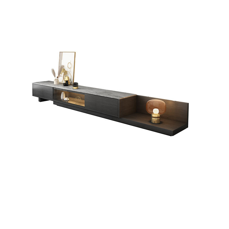 Open Storage Media Console Stone TV Media Stand for Living Room 69"L x 16"W x 12"H Grey Square Clearhalo 'furn' 'furn_tv_stands_entertainment_centers' 'Furniture' 'Living Room Furniture' 'TV Stands & Entertainment Centers' 'TV Stands & Media Storage Furniture' 'tv_stands_entertainment_centers' 7046593