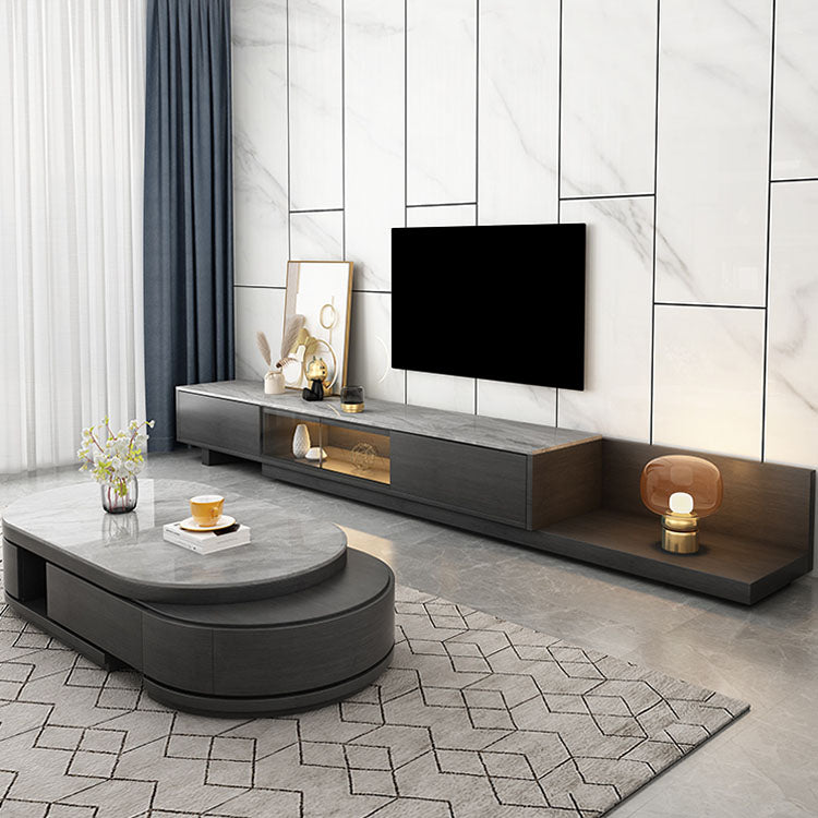 Open Storage Media Console Stone TV Media Stand for Living Room Clearhalo 'furn' 'furn_tv_stands_entertainment_centers' 'Furniture' 'Living Room Furniture' 'TV Stands & Entertainment Centers' 'TV Stands & Media Storage Furniture' 'tv_stands_entertainment_centers' 7046594