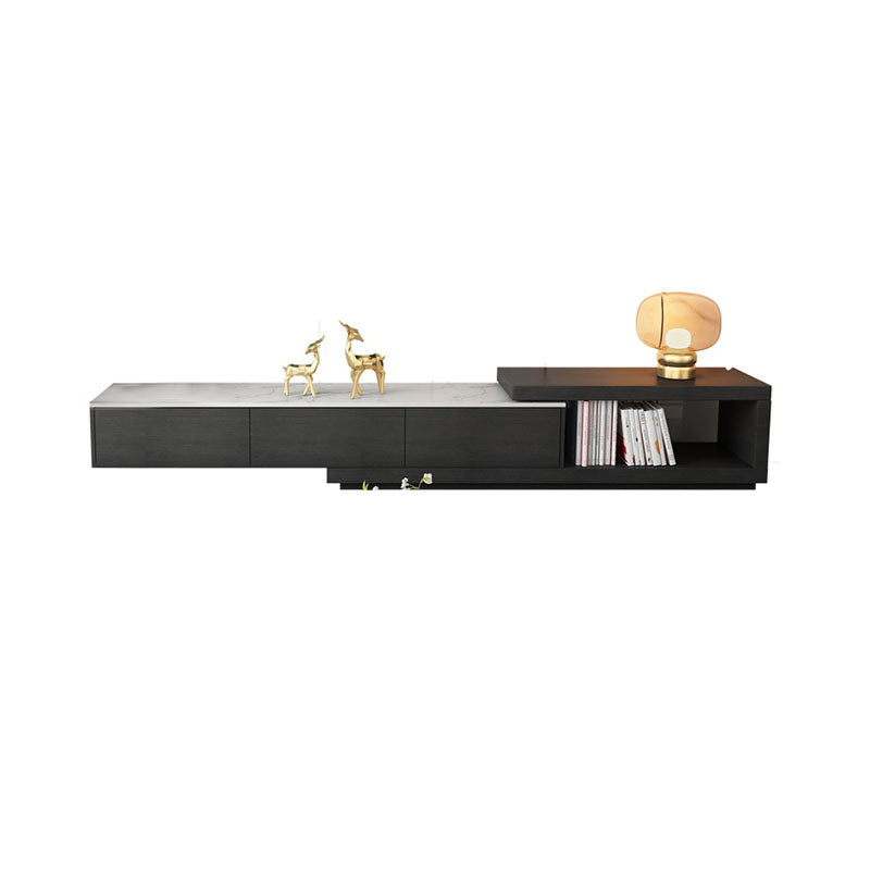 Open Storage Media Console Stone TV Media Stand for Living Room 70.9"L x 15.7"W x 14.2"H White Square Clearhalo 'furn' 'furn_tv_stands_entertainment_centers' 'Furniture' 'Living Room Furniture' 'TV Stands & Entertainment Centers' 'TV Stands & Media Storage Furniture' 'tv_stands_entertainment_centers' 7046595