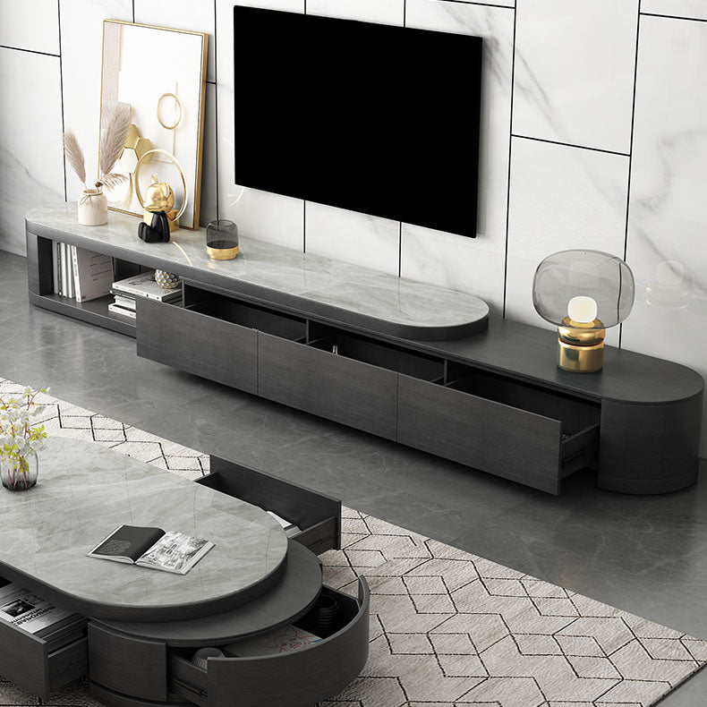 Open Storage Media Console Stone TV Media Stand for Living Room Clearhalo 'furn' 'furn_tv_stands_entertainment_centers' 'Furniture' 'Living Room Furniture' 'TV Stands & Entertainment Centers' 'TV Stands & Media Storage Furniture' 'tv_stands_entertainment_centers' 7046596