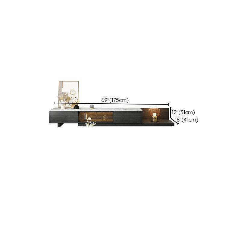 Open Storage Media Console Stone TV Media Stand for Living Room Clearhalo 'furn' 'furn_tv_stands_entertainment_centers' 'Furniture' 'Living Room Furniture' 'TV Stands & Entertainment Centers' 'TV Stands & Media Storage Furniture' 'tv_stands_entertainment_centers' 7046603