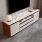 Stone Media Console Contemporary TV Media Stand with 4 Drawers 79"L x 14"W x 24"H Clearhalo 'furn' 'furn_tv_stands_entertainment_centers' 'Furniture' 'Living Room Furniture' 'TV Stands & Entertainment Centers' 'TV Stands & Media Storage Furniture' 'tv_stands_entertainment_centers' 7046609