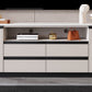 Stone Media Console Contemporary TV Media Stand with 4 Drawers Clearhalo 'furn' 'furn_tv_stands_entertainment_centers' 'Furniture' 'Living Room Furniture' 'TV Stands & Entertainment Centers' 'TV Stands & Media Storage Furniture' 'tv_stands_entertainment_centers' 7046612