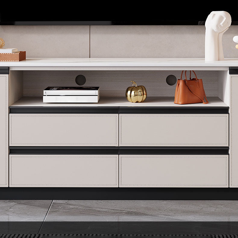 Stone Media Console Contemporary TV Media Stand with 4 Drawers Clearhalo 'furn' 'furn_tv_stands_entertainment_centers' 'Furniture' 'Living Room Furniture' 'TV Stands & Entertainment Centers' 'TV Stands & Media Storage Furniture' 'tv_stands_entertainment_centers' 7046612