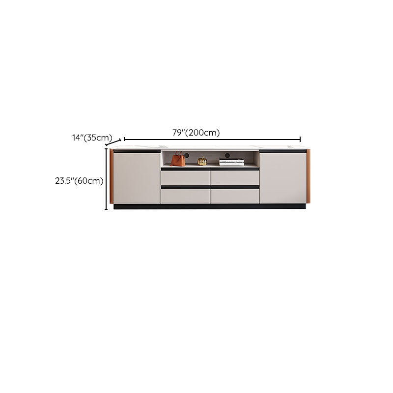 Stone Media Console Contemporary TV Media Stand with 4 Drawers Clearhalo 'furn' 'furn_tv_stands_entertainment_centers' 'Furniture' 'Living Room Furniture' 'TV Stands & Entertainment Centers' 'TV Stands & Media Storage Furniture' 'tv_stands_entertainment_centers' 7046616