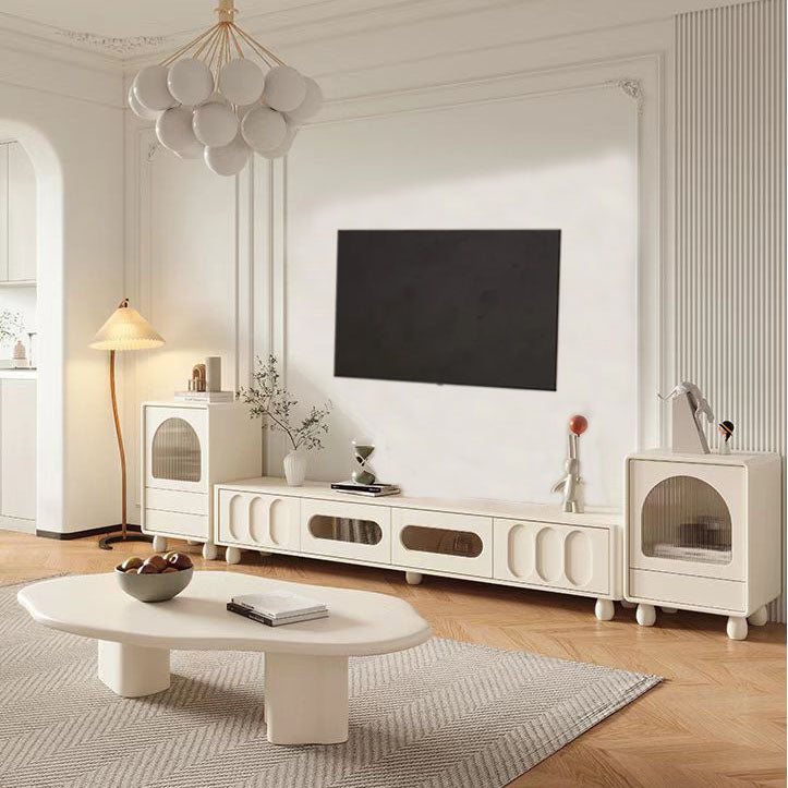 Supporto multimediale moderno per TV con spazio chiuso per console multimediale per soggiorno