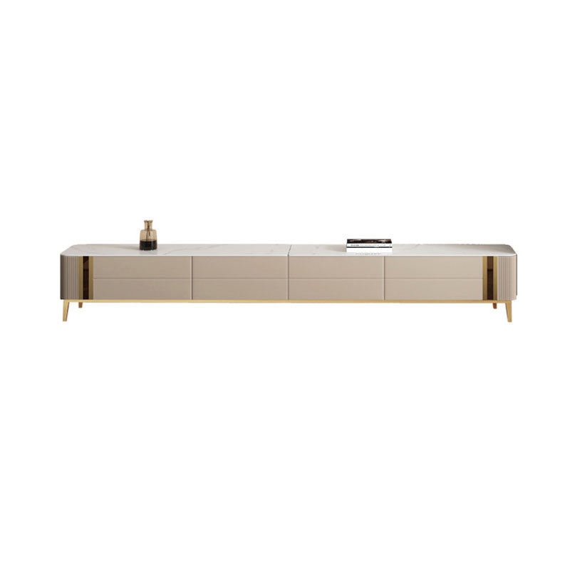 Contemporary Media Console Stone TV Media Stand with 4 Drawers 94.5"L x 16"W x 18"H Clearhalo 'furn' 'furn_tv_stands_entertainment_centers' 'Furniture' 'Living Room Furniture' 'TV Stands & Entertainment Centers' 'TV Stands & Media Storage Furniture' 'tv_stands_entertainment_centers' 7046638