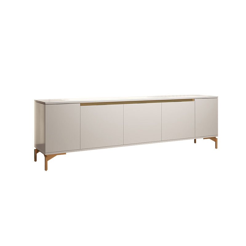 Contemporary TV Media Stand Stone TV Media Console for Living Room White Clearhalo 'furn' 'furn_tv_stands_entertainment_centers' 'Furniture' 'Living Room Furniture' 'TV Stands & Entertainment Centers' 'TV Stands & Media Storage Furniture' 'tv_stands_entertainment_centers' 7046674
