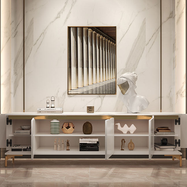 Contemporary TV Media Stand Stone TV Media Console for Living Room Clearhalo 'furn' 'furn_tv_stands_entertainment_centers' 'Furniture' 'Living Room Furniture' 'TV Stands & Entertainment Centers' 'TV Stands & Media Storage Furniture' 'tv_stands_entertainment_centers' 7046676