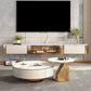 Wall Mounted TV Console Contemporary White Stone Media Console Clearhalo 'furn' 'furn_tv_stands_entertainment_centers' 'Furniture' 'Living Room Furniture' 'TV Stands & Entertainment Centers' 'TV Stands & Media Storage Furniture' 'tv_stands_entertainment_centers' 7046690