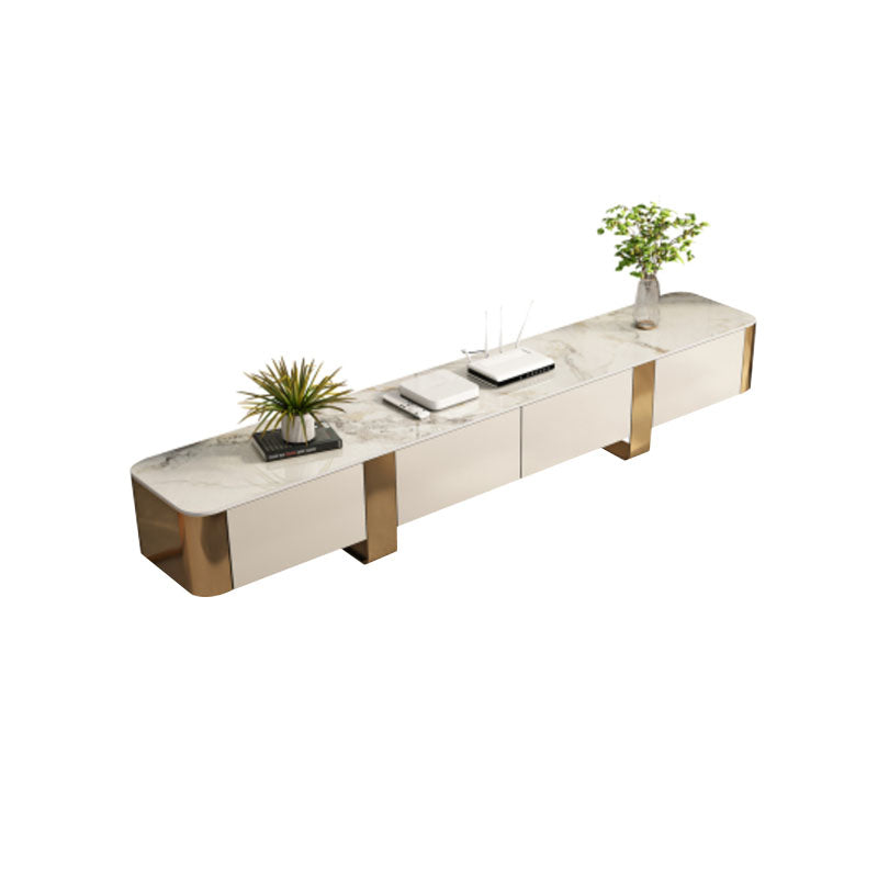 Wall Mounted TV Console Contemporary White Stone Media Console Clearhalo 'furn' 'furn_tv_stands_entertainment_centers' 'Furniture' 'Living Room Furniture' 'TV Stands & Entertainment Centers' 'TV Stands & Media Storage Furniture' 'tv_stands_entertainment_centers' 7046692