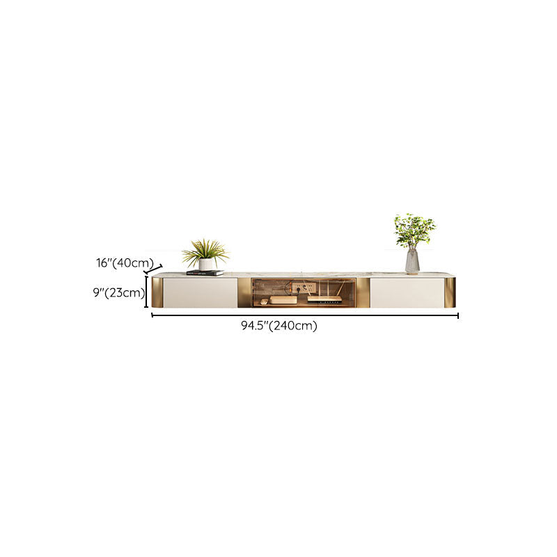 Wall Mounted TV Console Contemporary White Stone Media Console Clearhalo 'furn' 'furn_tv_stands_entertainment_centers' 'Furniture' 'Living Room Furniture' 'TV Stands & Entertainment Centers' 'TV Stands & Media Storage Furniture' 'tv_stands_entertainment_centers' 7046697