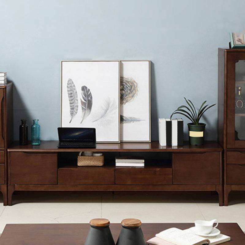 Rubber Wood Media Console Modern 2 Doors TV Console with Splayed Wooden Legs Clearhalo 'furn' 'furn_tv_stands_entertainment_centers' 'Furniture' 'Living Room Furniture' 'TV Stands & Entertainment Centers' 'TV Stands & Media Storage Furniture' 'tv_stands_entertainment_centers' 7046706