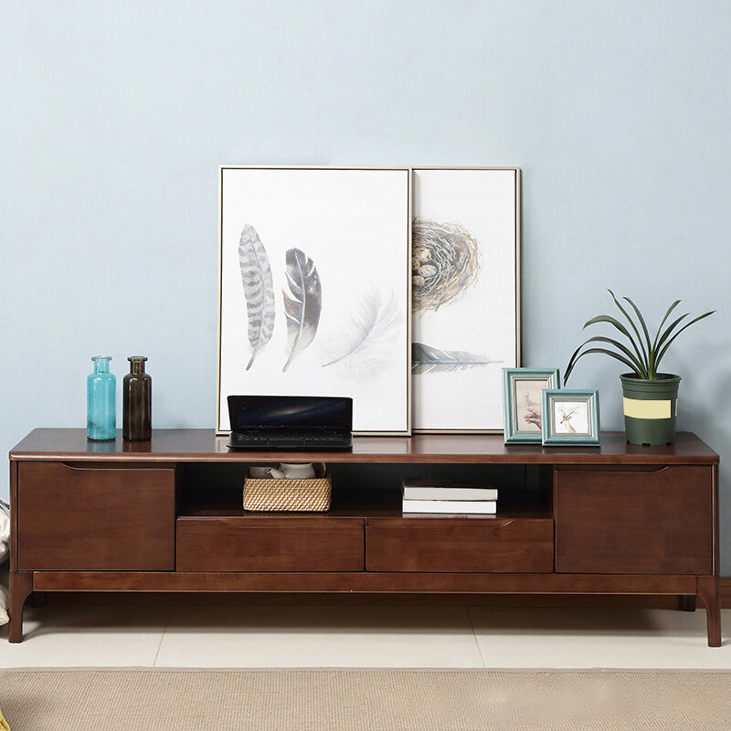 Rubber Wood Media Console Modern 2 Doors TV Console with Splayed Wooden Legs Clearhalo 'furn' 'furn_tv_stands_entertainment_centers' 'Furniture' 'Living Room Furniture' 'TV Stands & Entertainment Centers' 'TV Stands & Media Storage Furniture' 'tv_stands_entertainment_centers' 7046710