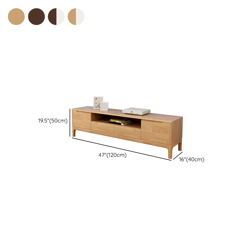 Rubber Wood Media Console Modern 2 Doors TV Console with Splayed Wooden Legs Clearhalo 'furn' 'furn_tv_stands_entertainment_centers' 'Furniture' 'Living Room Furniture' 'TV Stands & Entertainment Centers' 'TV Stands & Media Storage Furniture' 'tv_stands_entertainment_centers' 7046715