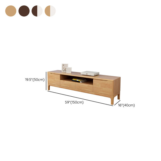 Rubber Wood Media Console Modern 2 Doors TV Console with Splayed Wooden Legs Clearhalo 'furn' 'furn_tv_stands_entertainment_centers' 'Furniture' 'Living Room Furniture' 'TV Stands & Entertainment Centers' 'TV Stands & Media Storage Furniture' 'tv_stands_entertainment_centers' 7046716
