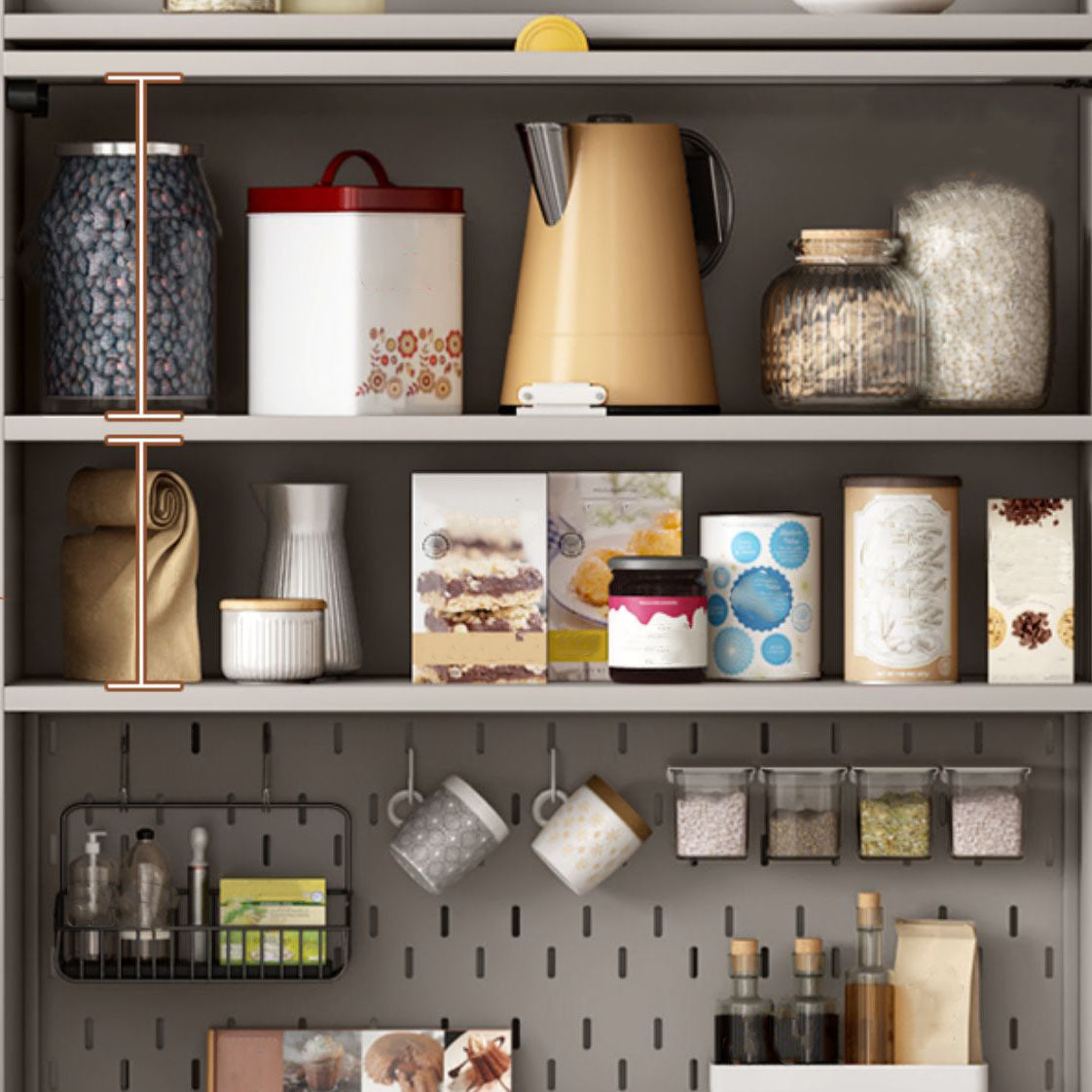 Ultra moderne Faux Wood Dining Dining Hutch Glass Doors Cabinet de rangement pour salle à manger