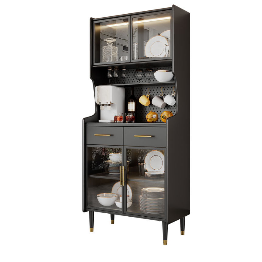 Ultra Modern Wood Dining Hutch Glass Doors Storage Cabinet for Dining Room Clearhalo 'Display & China Cabinets' 'display_china_cabinets' 'furn' 'furn_display_china_cabinets' 'Furniture' 'Kitchen & Dining Furniture' 7046765