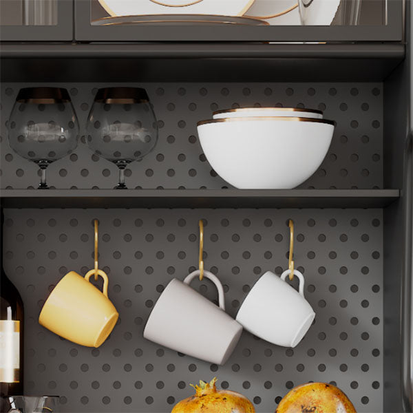 Ultra Modern Wood Dining Hutch Glass Doors Storage Cabinet for Dining Room Clearhalo 'Display & China Cabinets' 'display_china_cabinets' 'furn' 'furn_display_china_cabinets' 'Furniture' 'Kitchen & Dining Furniture' 7046766