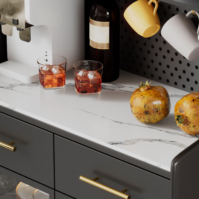 Ultra Modern Wood Dining Hutch Glass Doors Storage Cabinet for Dining Room Clearhalo 'Display & China Cabinets' 'display_china_cabinets' 'furn' 'furn_display_china_cabinets' 'Furniture' 'Kitchen & Dining Furniture' 7046767