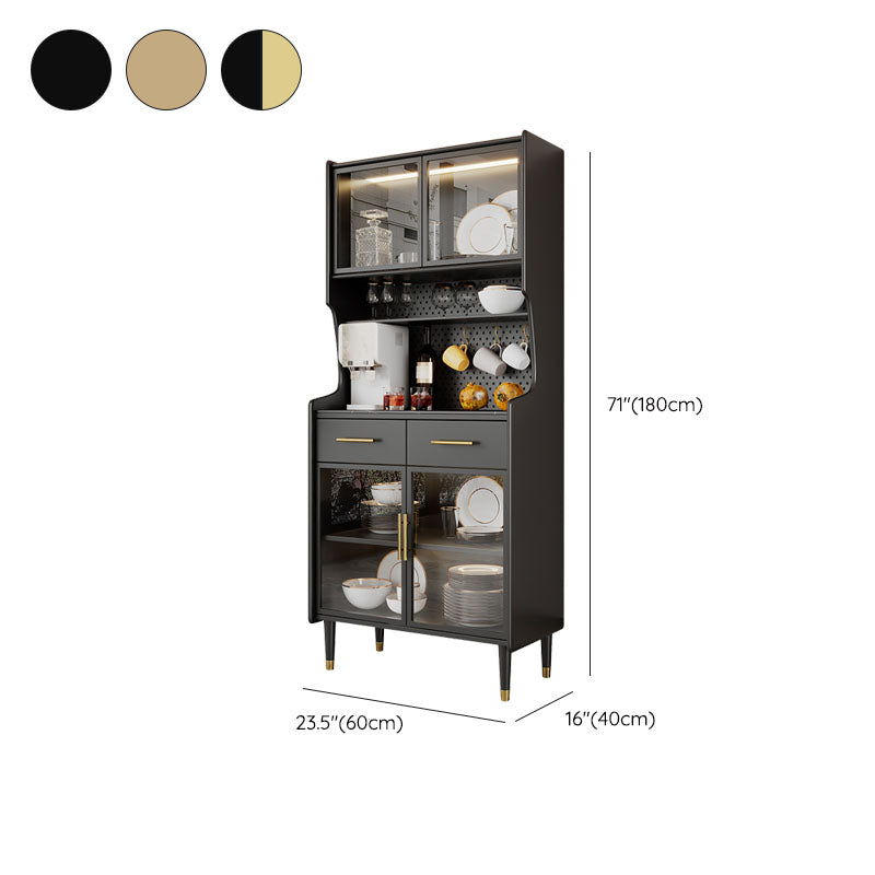 Ultra Modern Wood Dining Hutch Glass Doors Storage Cabinet for Dining Room Clearhalo 'Display & China Cabinets' 'display_china_cabinets' 'furn' 'furn_display_china_cabinets' 'Furniture' 'Kitchen & Dining Furniture' 7046769