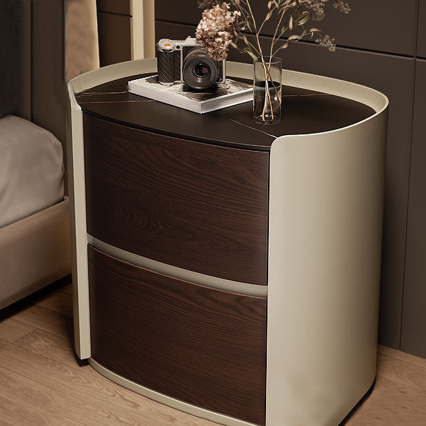 Contemporary Night Table Storage Accent Table Nightstand with 2 Drawers for Home Clearhalo 'Bedroom Furniture' 'furn' 'furn_night_stand' 'Furniture' 'night_stand' 'Nightstands' 7046808