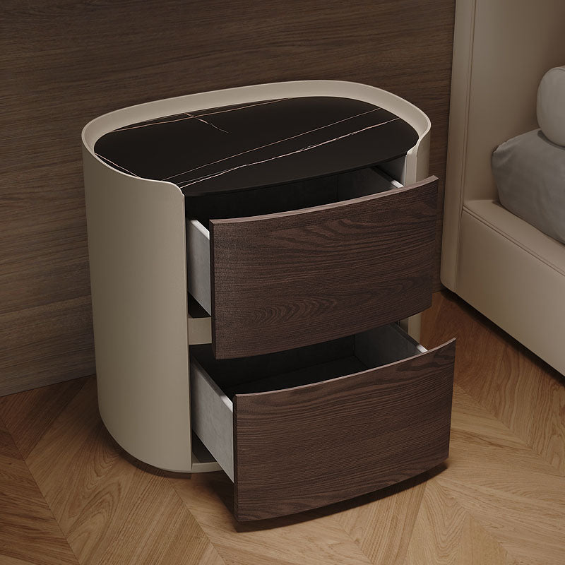 Contemporary Night Table Storage Accent Table Nightstand with 2 Drawers for Home 1 Piece Clearhalo 'Bedroom Furniture' 'furn' 'furn_night_stand' 'Furniture' 'night_stand' 'Nightstands' 7046809