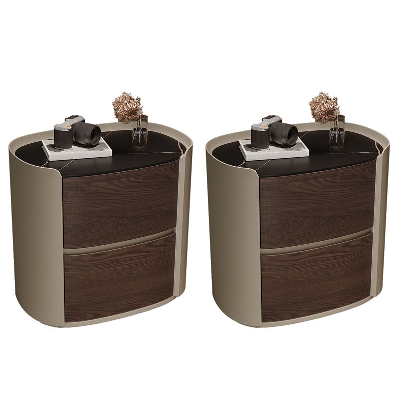 Contemporary Night Table Storage Accent Table Nightstand with 2 Drawers for Home 2 Piece Set Clearhalo 'Bedroom Furniture' 'furn' 'furn_night_stand' 'Furniture' 'night_stand' 'Nightstands' 7046810