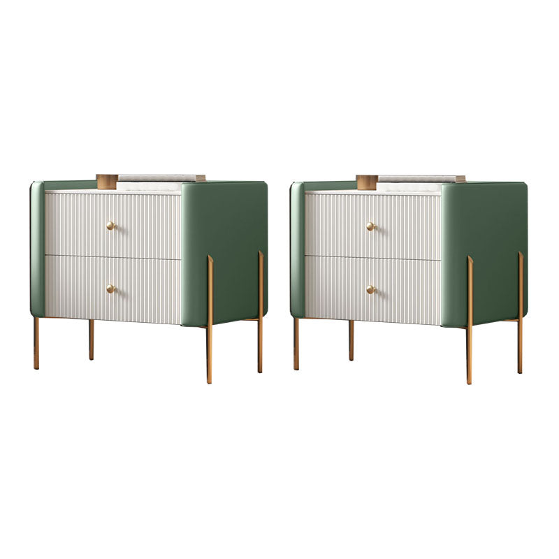 コンテンポラリーストレージナイトテーブルポリッシュフィニッシュアクセントテーブルナイトスタンド2つの引き出し付き