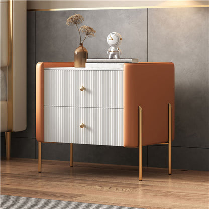 コンテンポラリーストレージナイトテーブルポリッシュフィニッシュアクセントテーブルナイトスタンド2つの引き出し付き