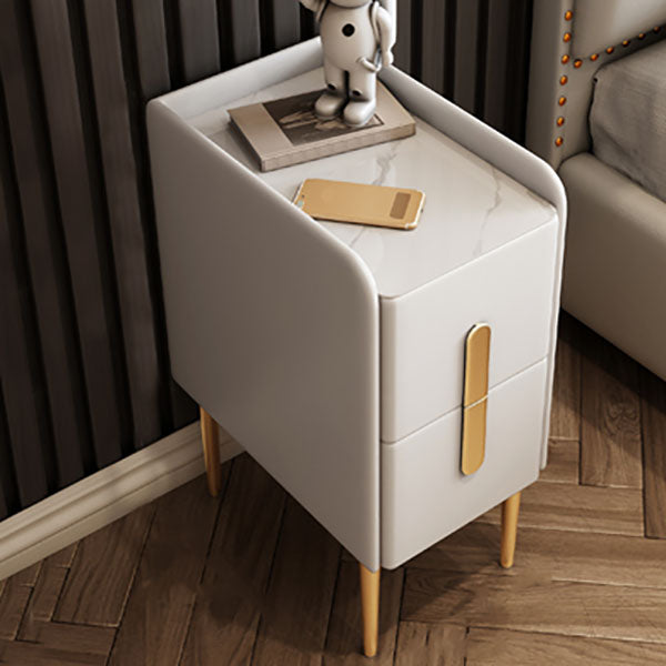 Drawers Included Nightstand Stone Bed Night Table for Bedroom Off-White 1 Piece Clearhalo 'Bedroom Furniture' 'furn' 'furn_night_stand' 'Furniture' 'night_stand' 'Nightstands' 7046853