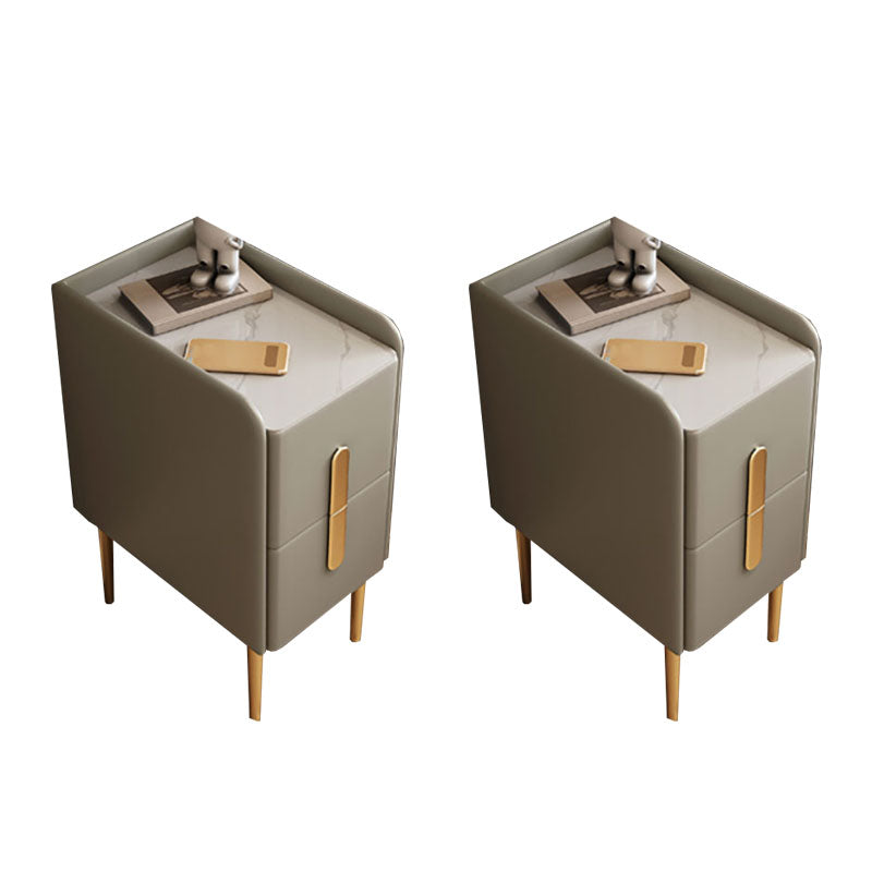 Drawers Included Nightstand Stone Bed Night Table for Bedroom Grey 2 Piece Set Clearhalo 'Bedroom Furniture' 'furn' 'furn_night_stand' 'Furniture' 'night_stand' 'Nightstands' 7046866