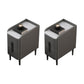 Drawers Included Nightstand Stone Bed Night Table for Bedroom 14"L x 16"W x 20"H Gray Black 2 Piece Set Clearhalo 'Bedroom Furniture' 'furn' 'furn_night_stand' 'Furniture' 'night_stand' 'Nightstands' 7046871