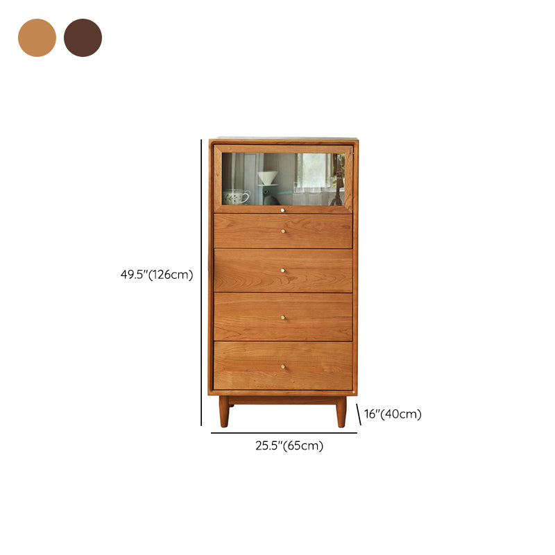 Cómoda combinada vertical contemporánea, cómoda de almacenamiento de madera maciza para el hogar
