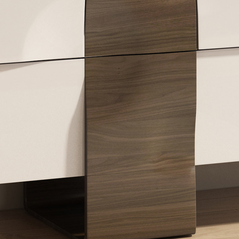 Commode double horizontale contemporaine, commode de rangement blanche/grise pour la maison