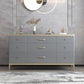 Classic Glam Solid Wood Lingerie Chest Vertical Storage Chest for Bedroom 64"L x 18"W x 35"H Grey Clearhalo 'Bedroom Furniture' 'Dressers & Chests' 'dressers_chests' 'furn' 'furn_dressers_chests' 'Furniture' 7047094