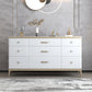 Classic Glam Solid Wood Lingerie Chest Vertical Storage Chest for Bedroom 64"L x 18"W x 35"H White Clearhalo 'Bedroom Furniture' 'Dressers & Chests' 'dressers_chests' 'furn' 'furn_dressers_chests' 'Furniture' 7047096