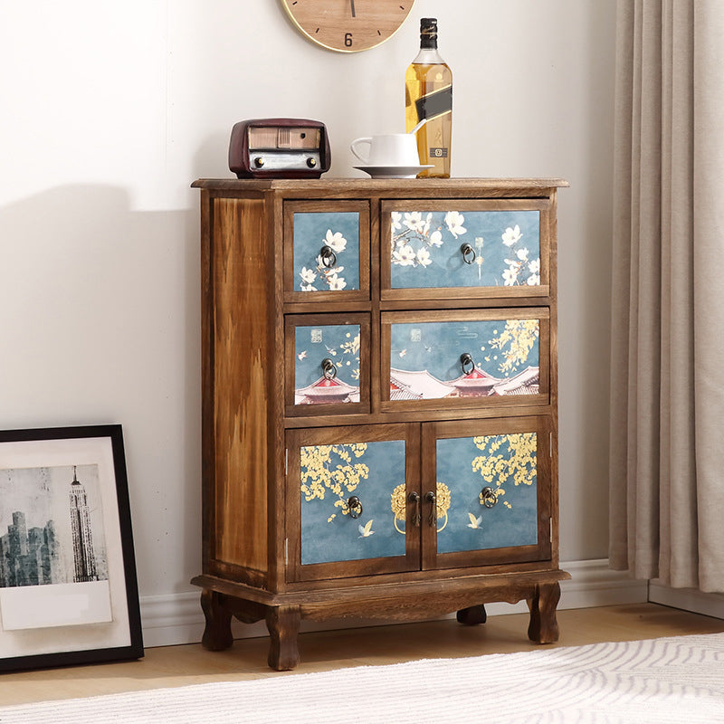 Nautische combo-dressoir massief houten opbergkist dressoir voor slaapkamer