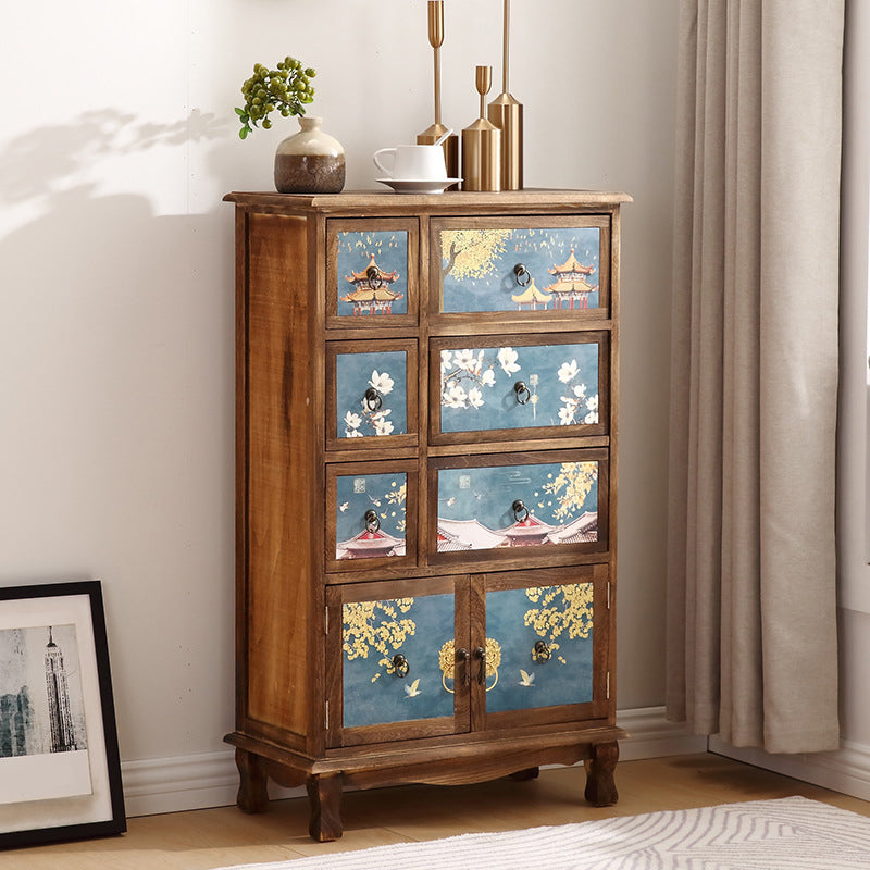 Nautische combo-dressoir massief houten opbergkist dressoir voor slaapkamer