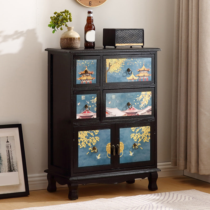 Nautische combo-dressoir massief houten opbergkist dressoir voor slaapkamer