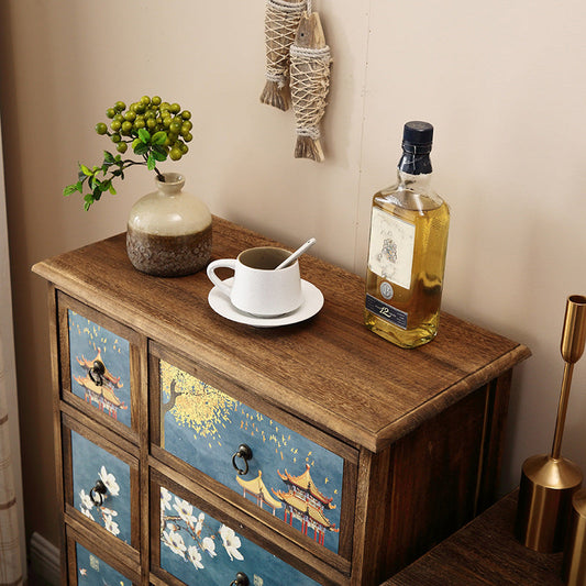 Nautical Combo Dresser Solid Wood Storage Chest Dresser for Bedroom