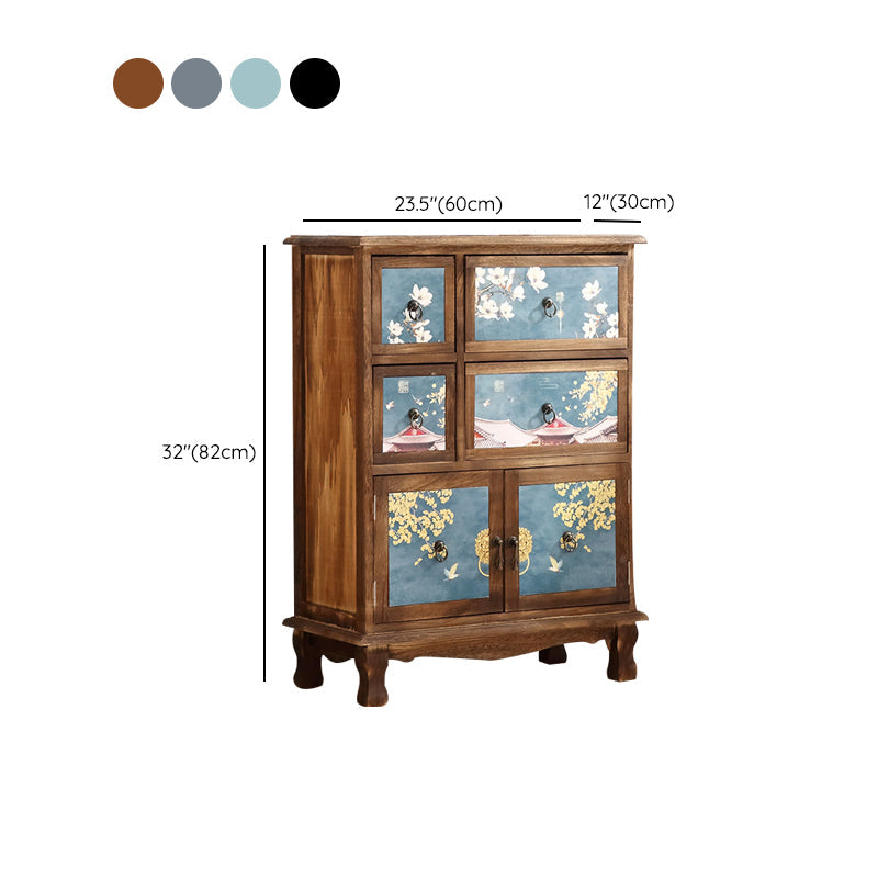 Nautische combo-dressoir massief houten opbergkist dressoir voor slaapkamer