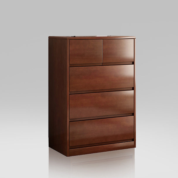 Ultra Modern Lingerie Chest Rubber Wood Storage Chest Dresser for Bedroom 24"L x 14"W x 34"H Nut-Brown Clearhalo 'Bedroom Furniture' 'Dressers & Chests' 'dressers_chests' 'furn' 'furn_dressers_chests' 'Furniture' 7047130