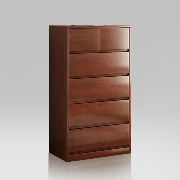 Ultra Modern Lingerie Chest Rubber Wood Storage Chest Dresser for Bedroom 24"L x 14"W x 42"H Nut-Brown Clearhalo 'Bedroom Furniture' 'Dressers & Chests' 'dressers_chests' 'furn' 'furn_dressers_chests' 'Furniture' 7047131