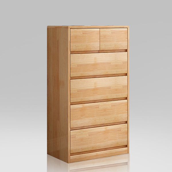 Ultra Modern Lingerie Chest Rubber Wood Storage Chest Dresser for Bedroom 24"L x 14"W x 42"H Natural Clearhalo 'Bedroom Furniture' 'Dressers & Chests' 'dressers_chests' 'furn' 'furn_dressers_chests' 'Furniture' 7047140