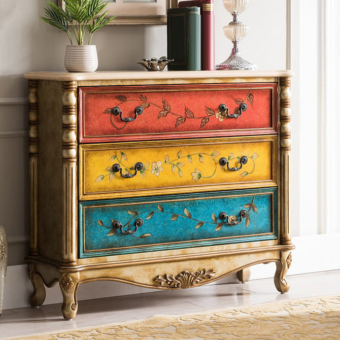 Traditional Storage Chest Solid Wood Dresser with 3/4/5 Drawers , 13.65 Inch Width 39"L x 14"W x 33"H Multi-Color Clearhalo 'Bedroom Furniture' 'Dressers & Chests' 'dressers_chests' 'furn' 'furn_dressers_chests' 'Furniture' 7047190